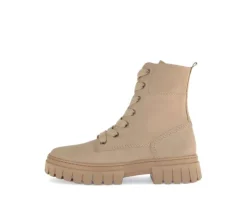 Enkellaarsjes met veter beige