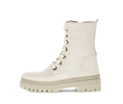 Enkellaarsjes met veter beige