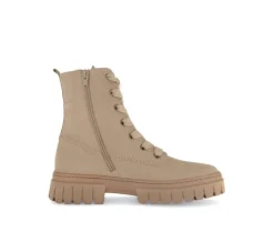 Enkellaarsjes met veter beige