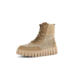 Enkellaarsjes op plateau beige