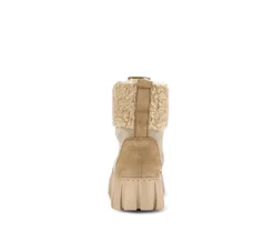 Enkellaarsjes op plateau beige