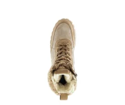 Enkellaarsjes op plateau beige