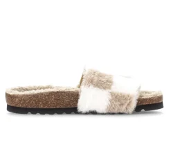 Pluche pantoffel beige