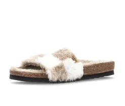 Pluche pantoffel beige