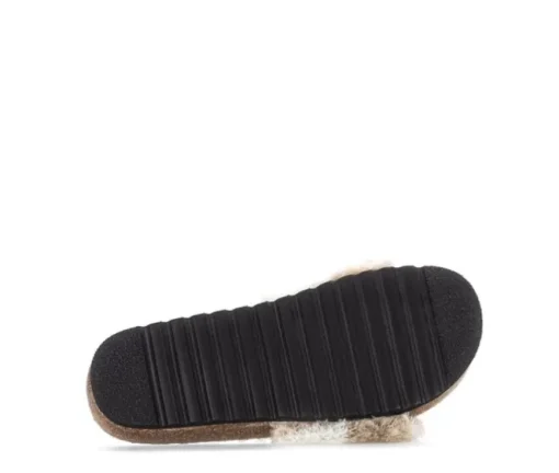 Pluche pantoffel beige