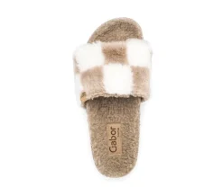 Pluche pantoffel beige