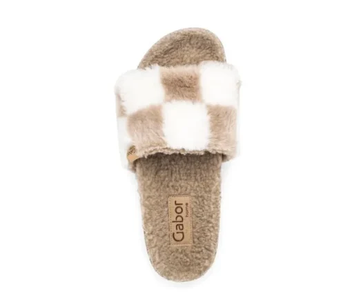Pluche pantoffel beige