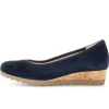 Pump met sleehak blauw