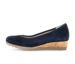 Pump met sleehak blauw
