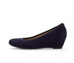 Pump met sleehak blauw