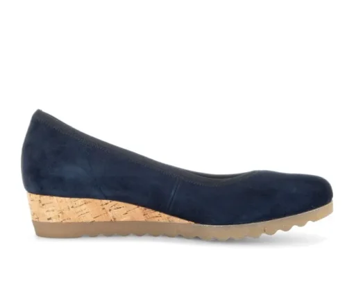 Pump met sleehak blauw