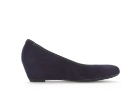 Pump met sleehak blauw