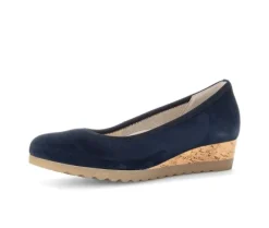 Pump met sleehak blauw