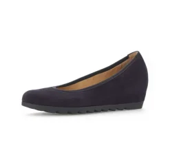 Pump met sleehak blauw