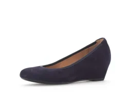 Pump met sleehak blauw