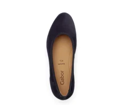 Pump met sleehak blauw