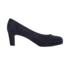 Pump op plateauzool blauw