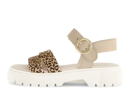Sandal met riempjes beige
