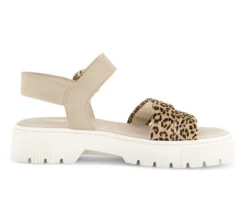 Sandal met riempjes beige