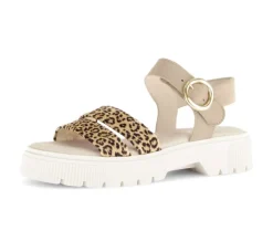 Sandal met riempjes beige