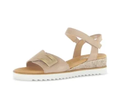Sandal met riempjes beige