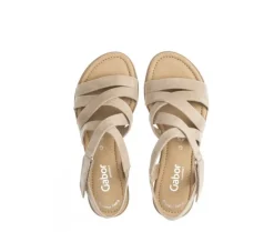 Sandal met riempjes beige