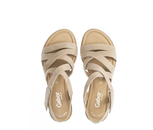 Sandal met riempjes beige