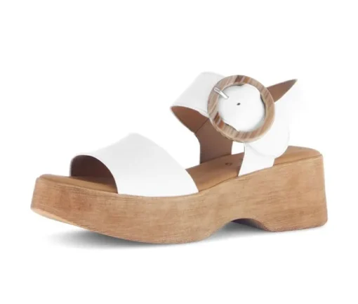 Sandal met riempjes crème