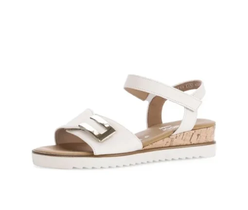 Sandal met riempjes crème