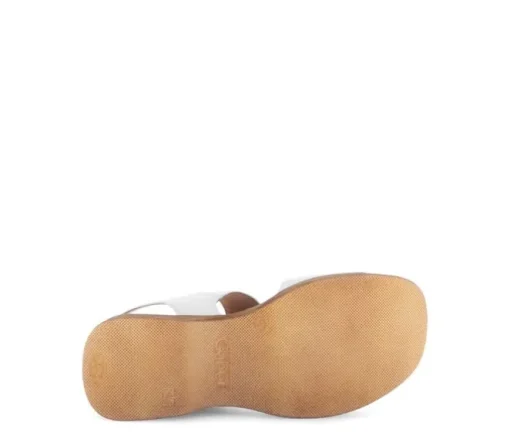 Sandal met riempjes crème