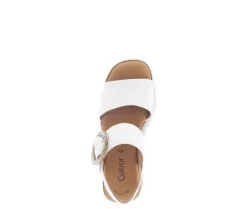 Sandal met riempjes crème