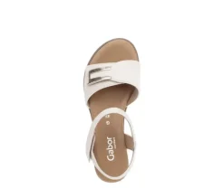 Sandal met riempjes crème