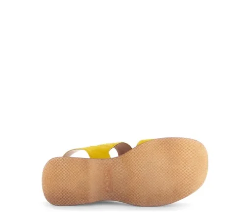 Sandal met riempjes geel