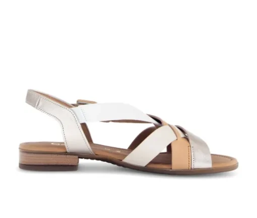 Sandal met riempjes goud