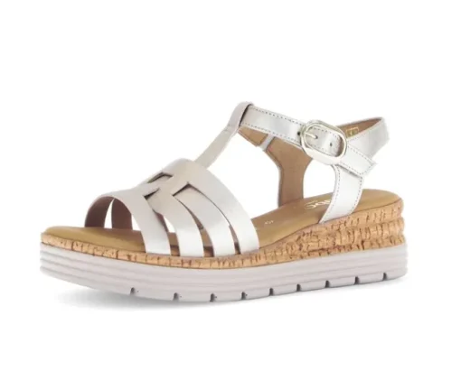 Sandal met riempjes goud