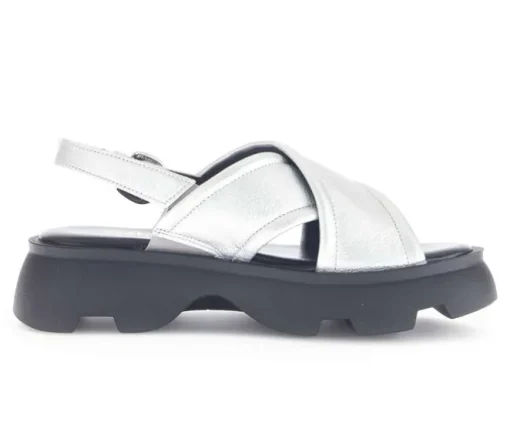 Sandal met riempjes zilver