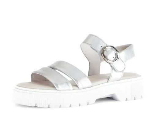 Sandal met riempjes zilver