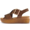Sandale met plateauzool bruin