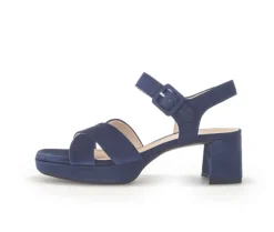 Sandale met plateauzool blauw