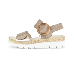 Sandale met plateauzool beige