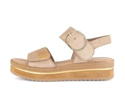 Sandale met plateauzool beige