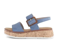 Sandale met plateauzool blauw