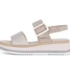 Sandale met plateauzool beige