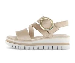 Sandale met plateauzool beige