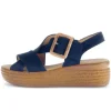 Sandale met plateauzool blauw