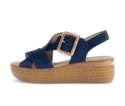 Sandale met plateauzool blauw