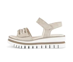 Sandale met plateauzool beige