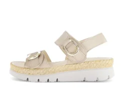 Sandale met plateauzool beige