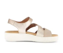 Sandale met plateauzool beige