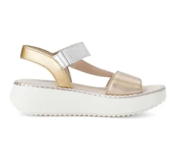 Sandale met plateauzool beige